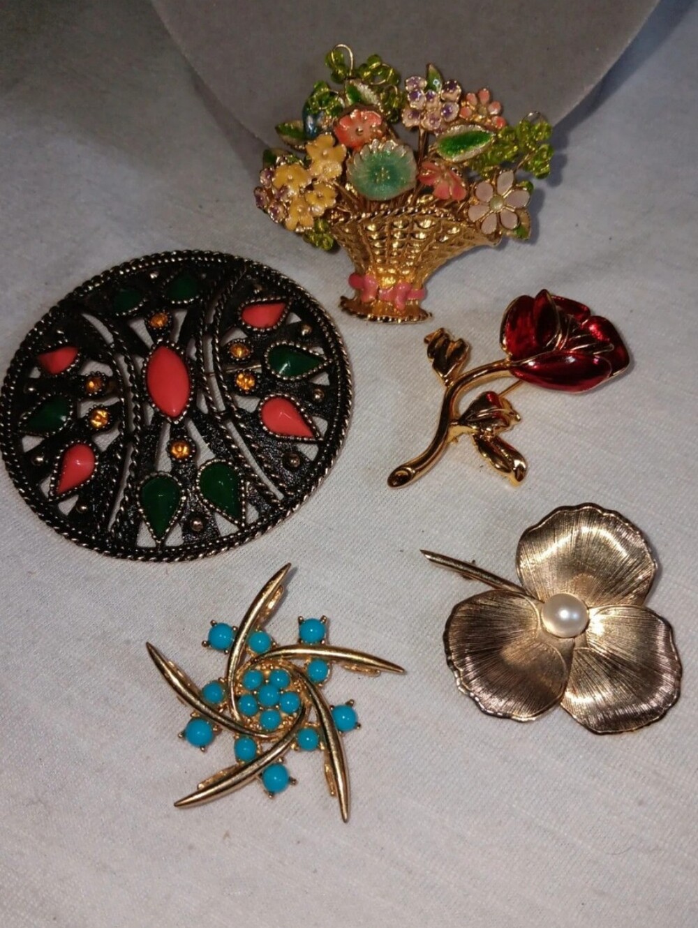 5 Lovely Vtg Broochs~50s-90s~Marcel Boucher,Rivers, Winard, Emmons